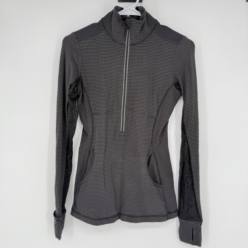 Lululemon Athletica Striped Quarter Zip Long Sleeve Athletic Jacket Women's XS